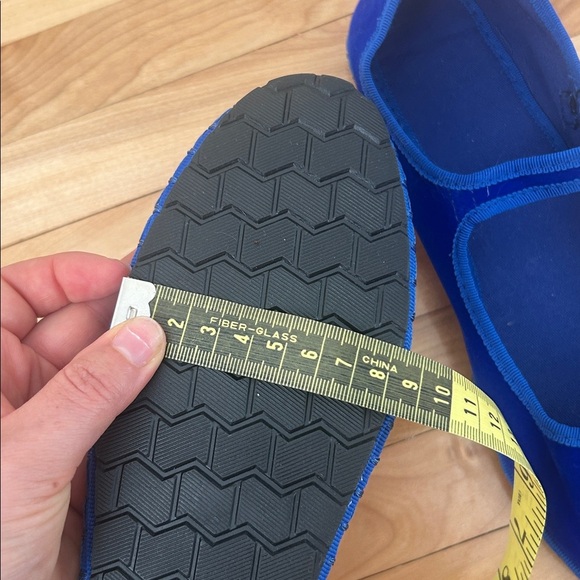 Velvet Mary Janes flats electric blue - Chinese size 260 approx 9.5 US - Picture 8 of 9